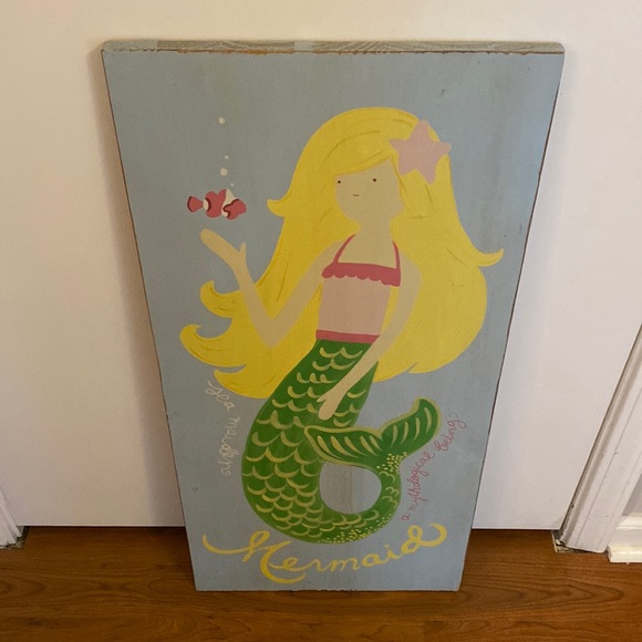 Pottery Barn Kids Other - Pottery Barn Kids Mermaid Wooden Picture